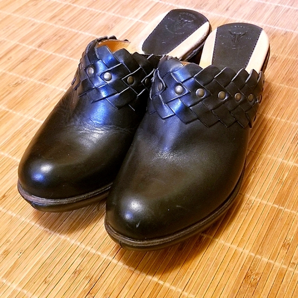 Frye Studded Chevron Leather Crown Clog